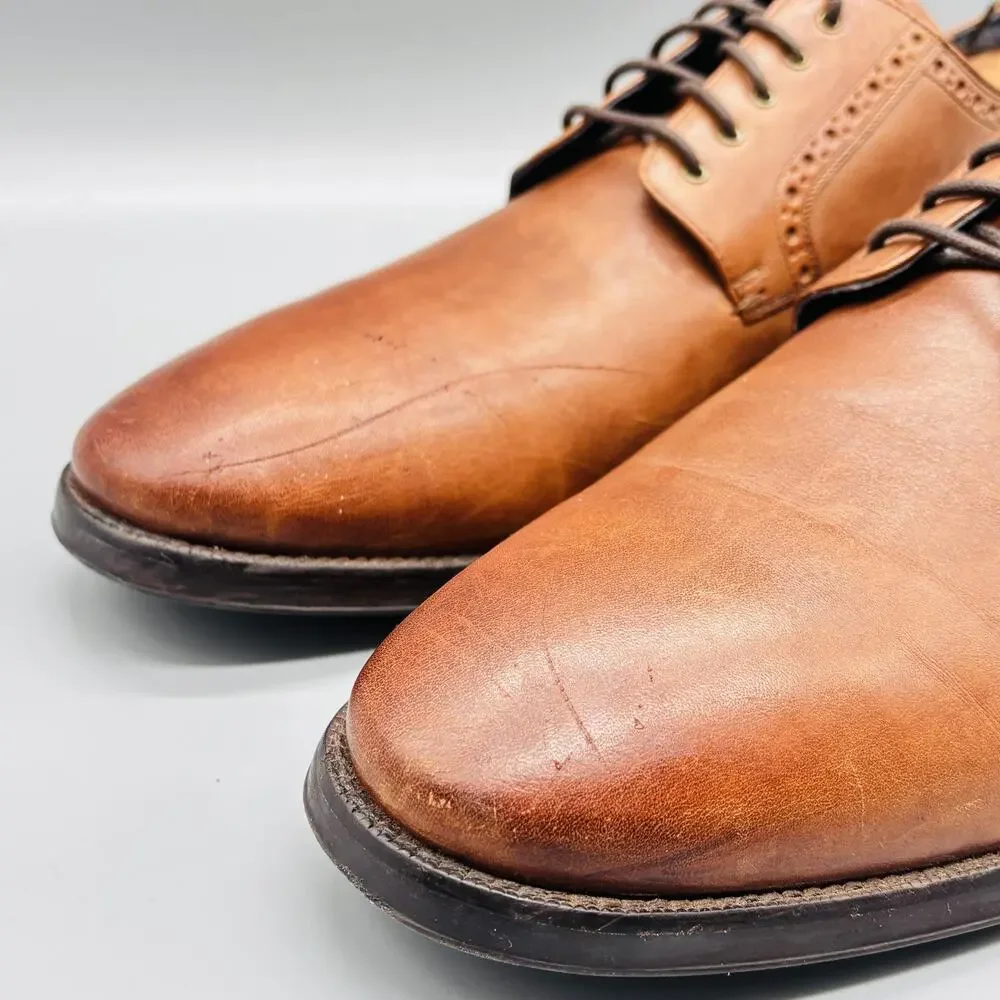 Cole Haan Shoes Mens 12 Brown Leather Grand OS Plain Toe Oxford Lace Up Dress